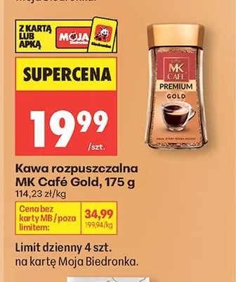 Kawa rozpuszczalna MK Café Gold promocja w Biedronka