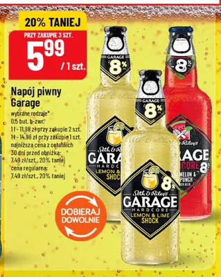 Napój piwny Garage Melon & Punch promocja w POLOmarket