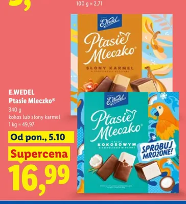 Ptasie Mleczko słony karmel E.Wedel promocja w Lidl