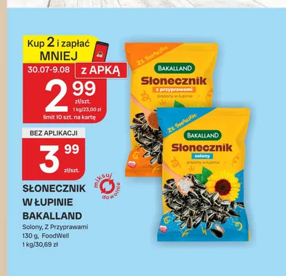 Słonecznik w łupinie Bakalland Solony promocja w Chorten