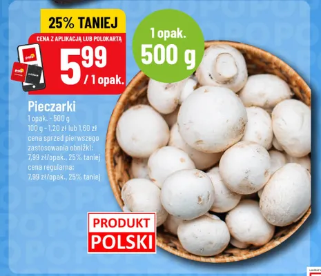 Pieczarki promocja w POLOmarket