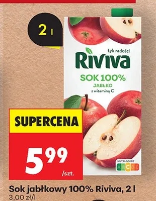 Sok jabłkowy 100% z witaminą C promocja w Biedronka