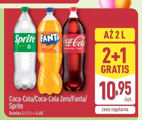 Napój Coca-Cola/Coca-Cola Zero/Fanta/Sprite promocja w Aldi