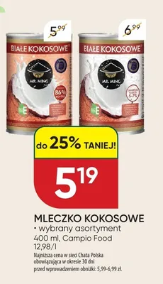Mleczko kokosowe białe kokosowe promocja w Chata Polska