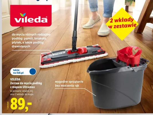 Zestaw do mycia podłóg z mopem Ultramax Vileda promocja w Lidl