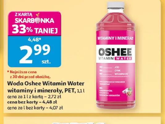 Woda Oshee Witamin Water witaminy i minerały promocja w Auchan