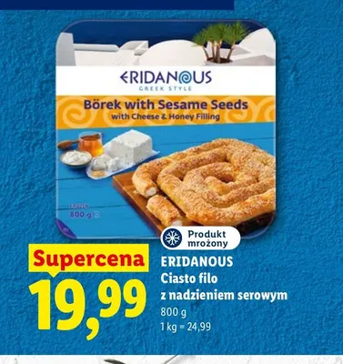 Ciasto filo z nadzieniem serowym Eridanous promocja w Lidl