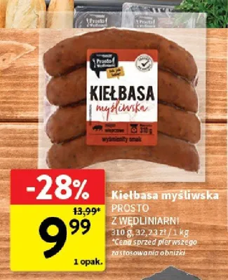Kiełbasa myśliwska Prosto z Wędliniarni promocja w Intermarche