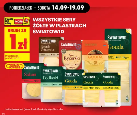 Ser salami w plastrach Światowid promocja w Biedronka