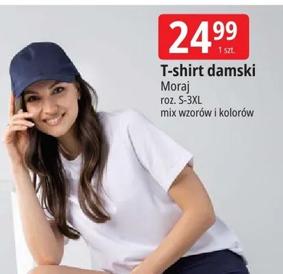 T-shirt damski Moraj roz. S-3XL mix wzorów i kolorów promocja w Leclerc