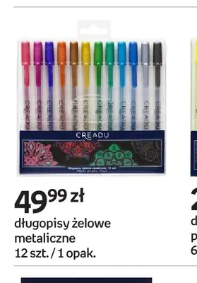 Długopisy żelowe metaliczne 12 szt. Creadu promocja w Empik