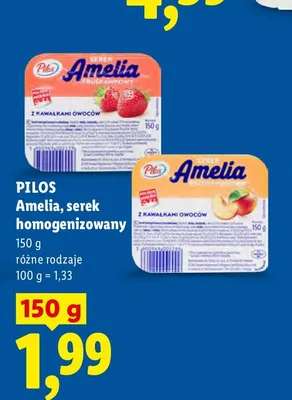 Serek homogenizowany truskawkowy Pilos Amelia promocja w Lidl