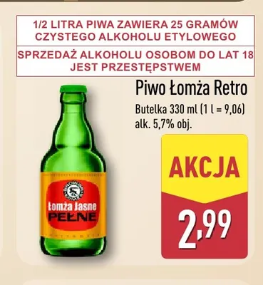 Piwo Łomża Retro promocja w Aldi