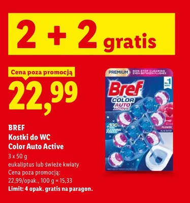 Kostki do WC Bref Color Auto Active eukaliptus promocja w Lidl