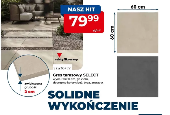 Gres tarasowy Stargres Select brązowy promocja w PSB Mrówka