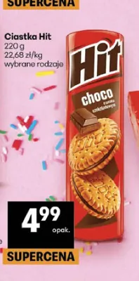 Ciastka Hit Choco promocja w Delikatesy Centrum