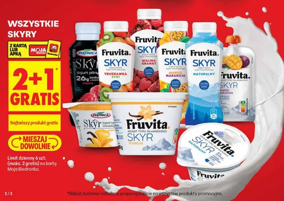 Jogurt pitny Skyr Fruvita truskawka kiwi promocja w Biedronka