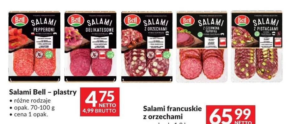 Salami z czerwoną papryką Bell plastry promocja w Makro