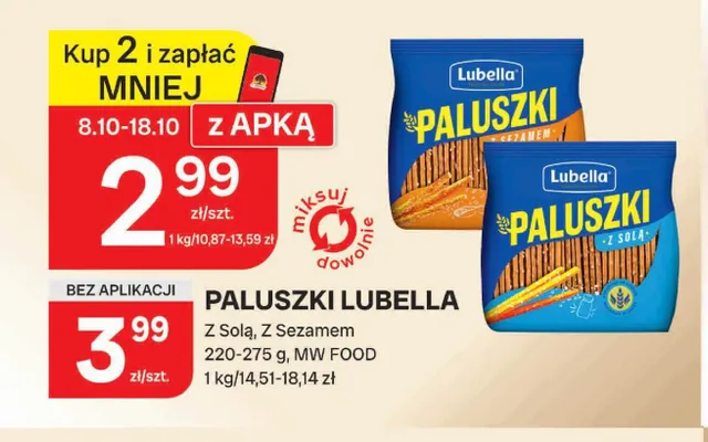 Paluszki Lubella z solą promocja w Chorten