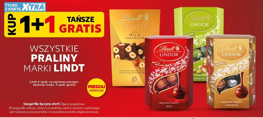 Praliny Lindor Milk Lindt promocja w Kaufland