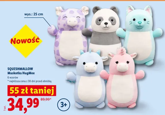 Maskotka HugMe Squishmallow 6 wzorów promocja w Lidl