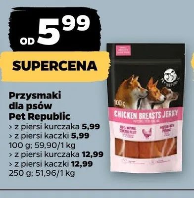 Przysmaki dla psów Pet Republic z piersi kurczaka promocja w Netto