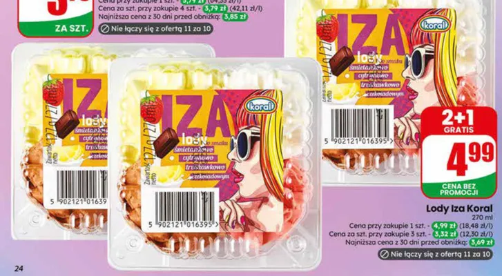 Lody Iza Koral promocja w Dino