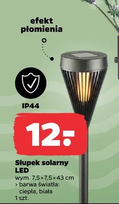Słupek solarny LED 7,5x7,5x43cm promocja w Netto
