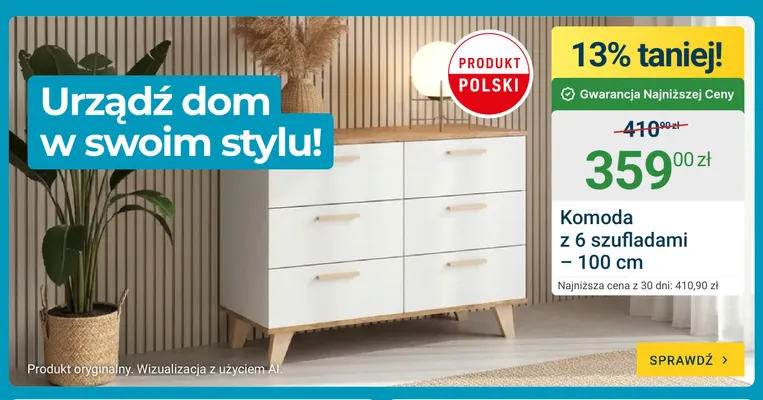 Komoda z 6 szufladami promocja w ERLI