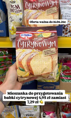 Mieszanka do przygotowania babki o smaku cytrynowym Dr.Oetker promocja w Dino