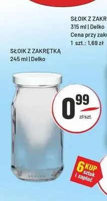 Słoik z zakrętką Delko 245 ml promocja w Sedal
