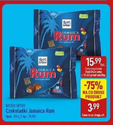 Czekoladki Jamaica Rum Ritter Sport promocja w Aldi