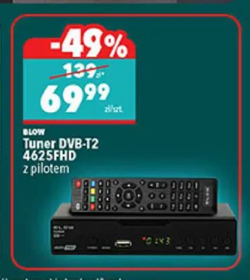 Tuner DVB-T2 4625FHD z pilotem Blow promocja w Biedronka