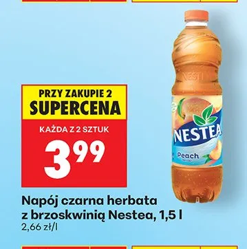 Napój czarna herbata z brzoskwinią Peach promocja w Biedronka