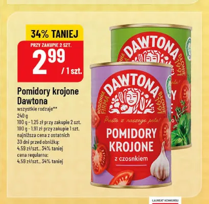 Pomidory krojone Dawtona promocja w POLOmarket