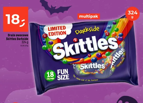 Draże owocowe Skittles Darkside promocja w Dealz