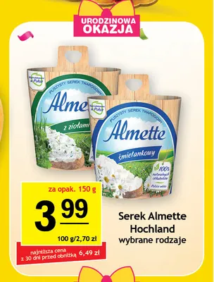 Serek twarogowy Almette śmietankowy Hochland promocja w Gram Market