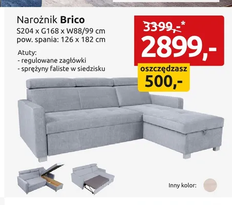 Narożnik Brico promocja w Black Red White