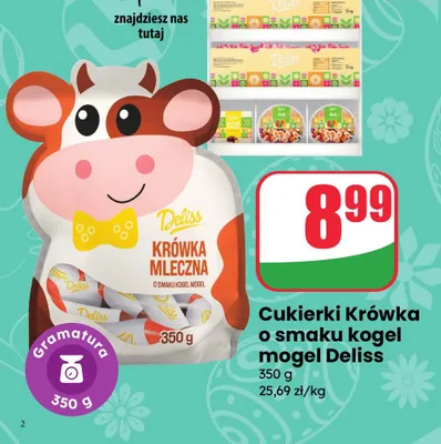 Cukierki Krówka o smaku kogel mogel promocja w Dino