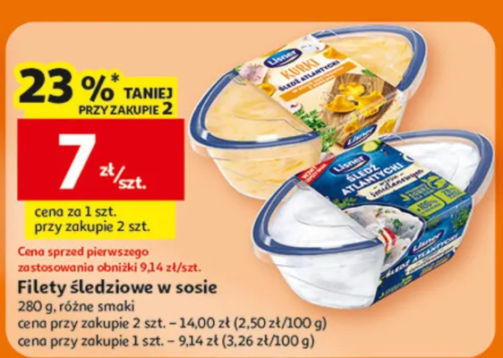 Filety śledziowe w sosie grzybowym z borowikami Lisner promocja w Auchan