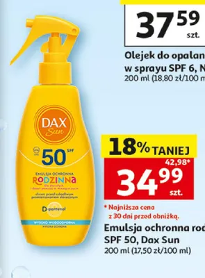 Emulsja ochronna rodzinna SPF 50 Dax Sun promocja w Auchan