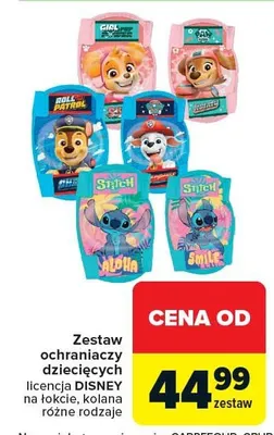Zestaw ochraniaczy dziecięcych licencja Disney na łokcie kolana promocja w Carrefour