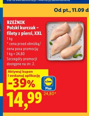 Polski kurczak filety z piersi Rzeźnik XXL promocja w Lidl
