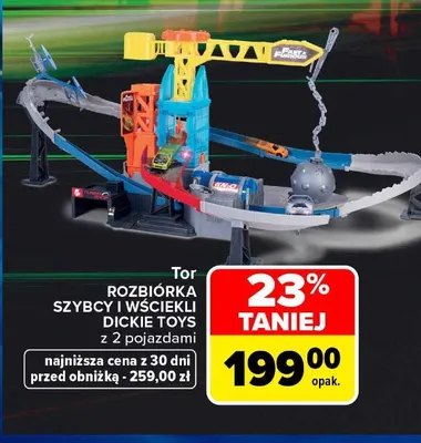 Tor Rozbiórka Szybcy i Wściekli z 2 pojazdami Dickie Toys promocja w Carrefour