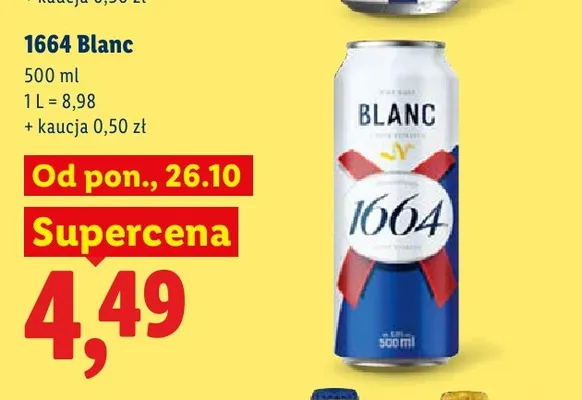 Piwo 1664 Blanc promocja w Lidl