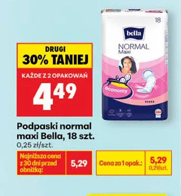 Podpaski normal maxi Bella promocja w Biedronka