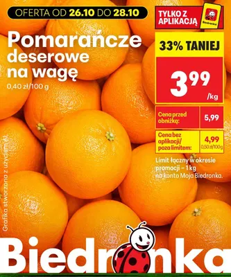 Pomarańcze deserowe promocja w Biedronka