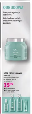 Odbudowująca maska do włosów Hebe Professional Rebuild promocja w Hebe