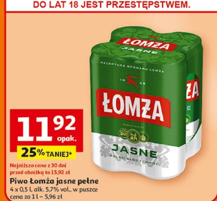 Piwo jasne pełne promocja w Auchan