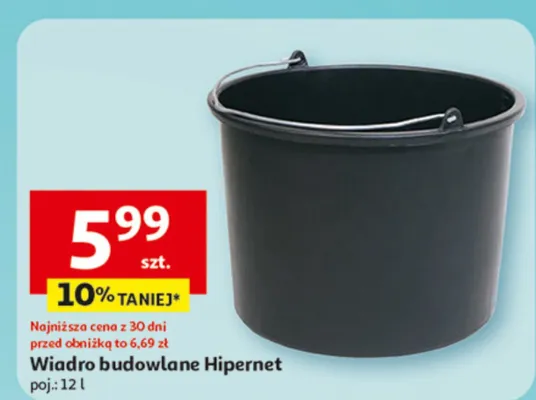 Wiadro budowlane promocja w Auchan